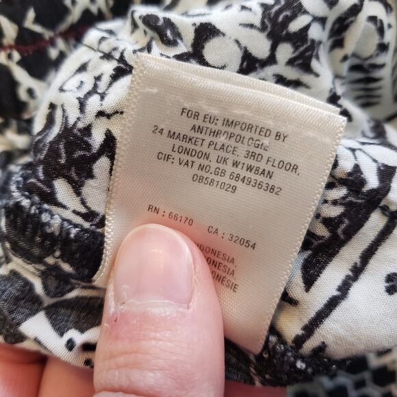 HEI anthro patterned cropped pants drawstring black white M - Picture 5 of 7